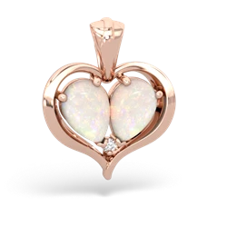 Opal Two Become One 14K Rose Gold pendant P5330