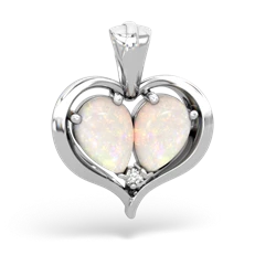 Opal Two Become One 14K White Gold pendant P5330