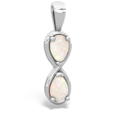 Opal Infinity 14K White Gold pendant P5050