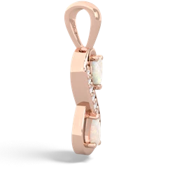 Opal Diamond Infinity 14K Rose Gold pendant P5390