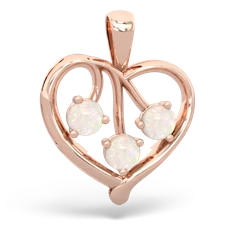 White Topaz Glowing Heart 14K Rose Gold pendant P2233