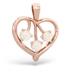 Ruby Glowing Heart 14K Rose Gold pendant P2233