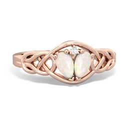 Opal Celtic Love Knot 14K Rose Gold ring R5420