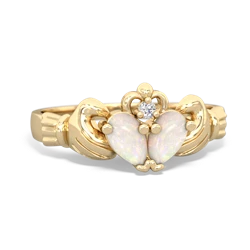 Opal 'Our Heart' Claddagh 14K Yellow Gold ring R2388