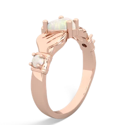 Lab Ruby Claddagh Keepsake 14K Rose Gold ring R5245