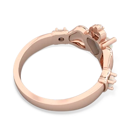 Lab Ruby Claddagh Keepsake 14K Rose Gold ring R5245