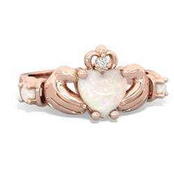 Lab Pink Sapphire Claddagh Keepsake 14K Rose Gold ring R5245