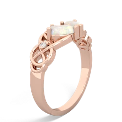 Opal 'One Heart' Celtic Knot Claddagh 14K Rose Gold ring R5322