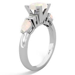 Lab Emerald 6Mm Princess Eternal Embrace Engagement 14K White Gold ring C2002