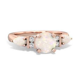 Jade 6Mm Round Eternal Embrace Engagement 14K Rose Gold ring R2005