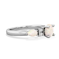 Jade 6Mm Round Eternal Embrace Engagement 14K White Gold ring R2005