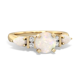 Opal 6Mm Round Eternal Embrace Engagement 14K Yellow Gold ring R2005