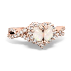 Opal Diamond Twist 'One Heart' 14K Rose Gold ring R2640HRT