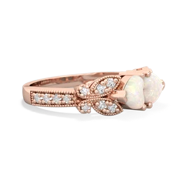 Opal Diamond Butterflies 14K Rose Gold ring R5601