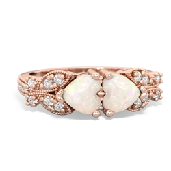 Opal Diamond Butterflies 14K Rose Gold ring R5601