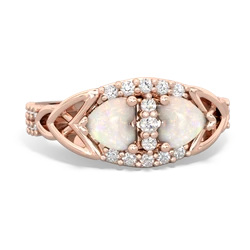 Opal Sparkling Celtic Knot 14K Rose Gold ring R2645