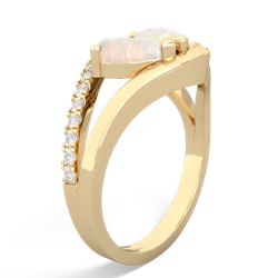 Opal Nestled Heart Keepsake 14K Yellow Gold ring R5650