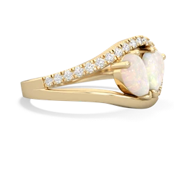 Opal Nestled Heart Keepsake 14K Yellow Gold ring R5650