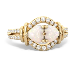 Opal Art-Deco Keepsake 14K Yellow Gold ring R5630