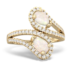 Opal Diamond Dazzler 14K Yellow Gold ring R3000