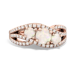 Pink Tourmaline Three Stone Aurora 14K Rose Gold ring R3080