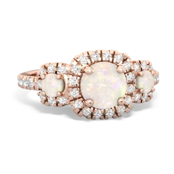 White Topaz Regal Halo 14K Rose Gold ring R5350