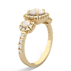 Lab Sapphire Regal Halo 14K Yellow Gold ring R5350