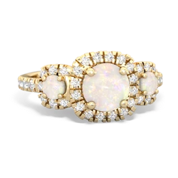 White Topaz Regal Halo 14K Yellow Gold ring R5350