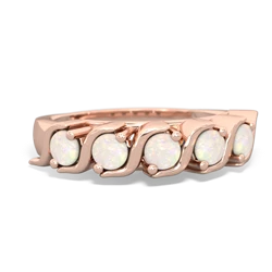 Opal Anniversary Band 14K Rose Gold ring R2089