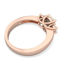 Opal Three Stone Round Trellis 14K Rose Gold ring R4018