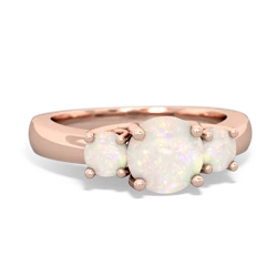 Onyx Three Stone Round Trellis 14K Rose Gold ring R4018