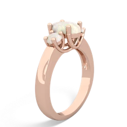 Opal Three Stone Oval Trellis 14K Rose Gold ring R4024