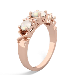 Lab Pink Sapphire Hugs And Kisses 14K Rose Gold ring R5016