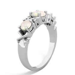 Jade Hugs And Kisses 14K White Gold ring R5016