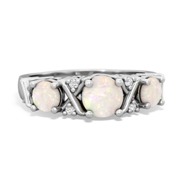 Opal Hugs And Kisses 14K White Gold ring R5016