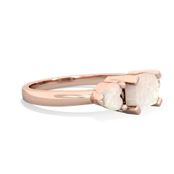 Smoky Quartz Three Stone 14K Rose Gold ring R5235