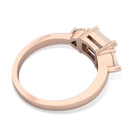 Smoky Quartz Three Stone 14K Rose Gold ring R5235