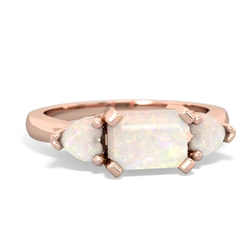 London Topaz Three Stone 14K Rose Gold ring R5235