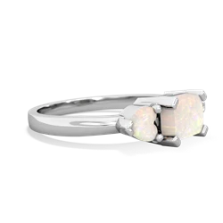 White Topaz Three Stone 14K White Gold ring R5235