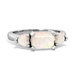 London Topaz Three Stone 14K White Gold ring R5235