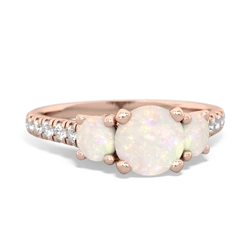 Aquamarine Pave Trellis 14K Rose Gold ring R5500