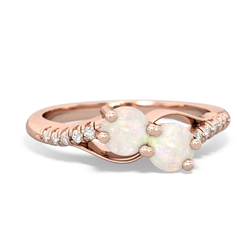 Opal Infinity Pave Two Stone 14K Rose Gold ring R5285