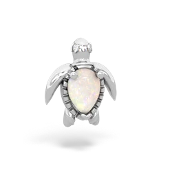 Opal Baby Sea Turtle 14K White Gold pendant P5241