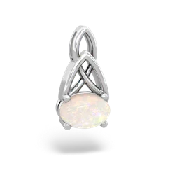 Opal Celtic Trinity Knot 14K White Gold pendant P2389