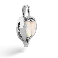 Opal Two Become One 14K White Gold pendant P5330