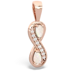 Opal Diamond Infinity 14K Rose Gold pendant P5390