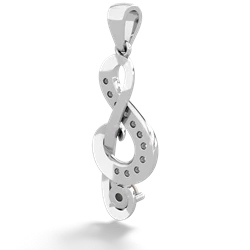 Opal G-Clef Music 14K White Gold pendant P5830