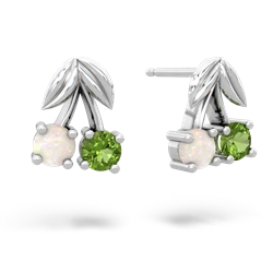 Opal Sweet Cherries 14K White Gold earrings E7001