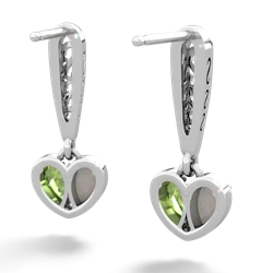 Opal Filligree Heart 14K White Gold earrings E5070