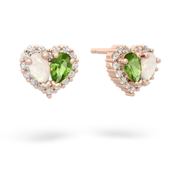 Opal Halo 14K Rose Gold earrings E7008